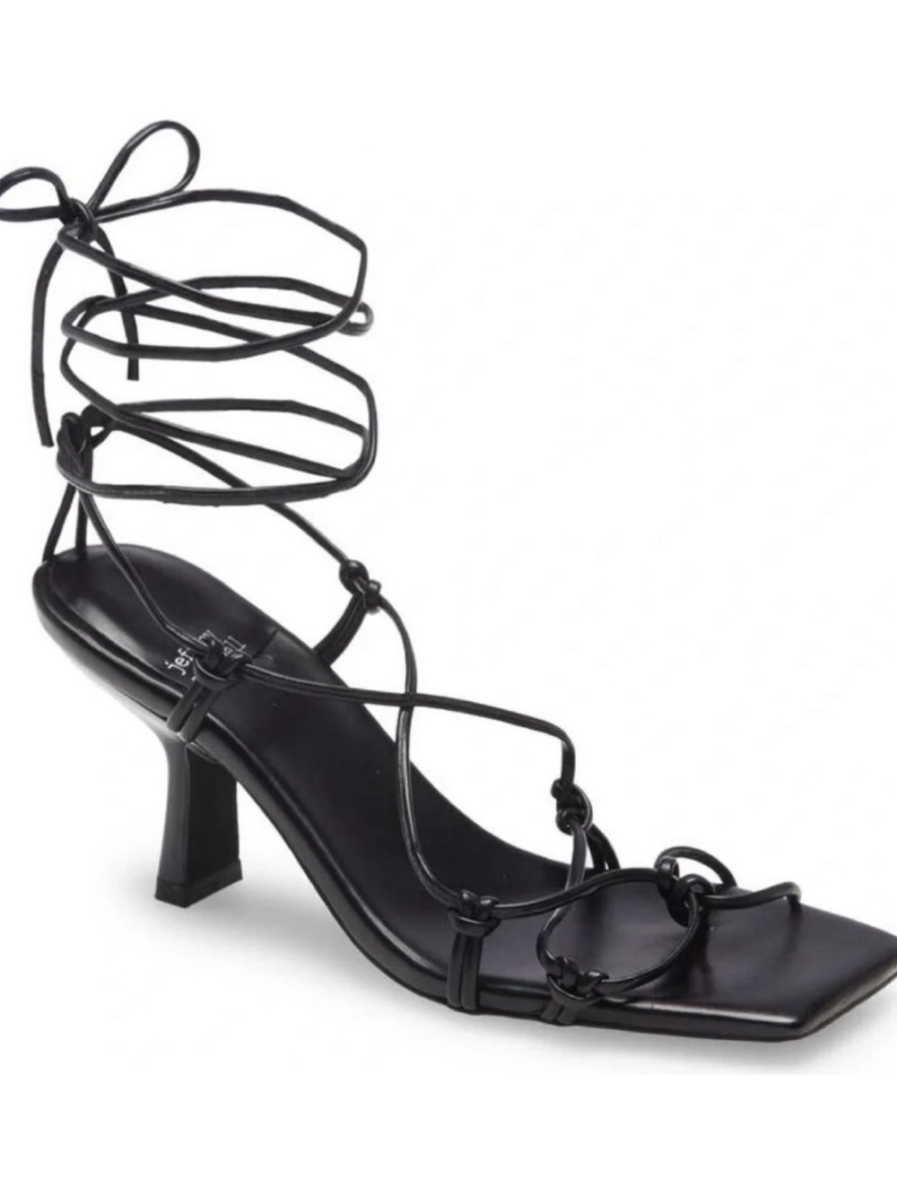 Jeffrey Campbell Vipera Leather Lace Up Sandal Black Size 8